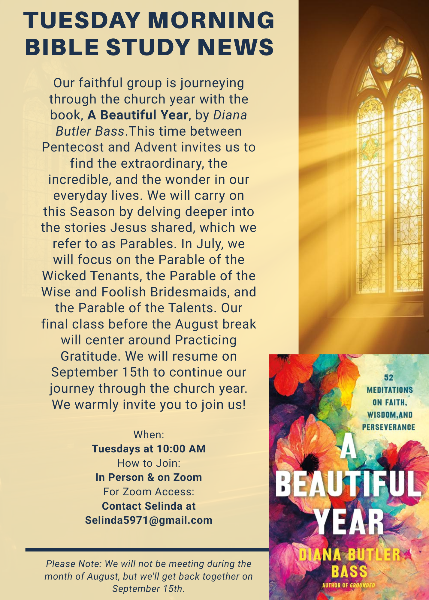 Tuesday Morning Bible Study A Beautiful Year kickoff (2)
